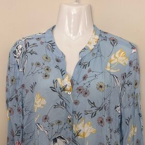 BRAX Chic Floral Print Women's Blouse in Light Blue